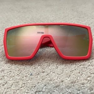 Steve Madden Pink Neon Shield Sunglasses